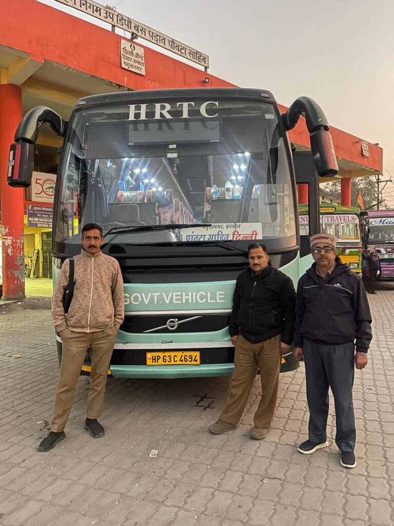 पांवटा साहिब से दिल्ली के लिए रात 9:00 बजे से वॉल्वो बस सेवा की शुरुआत