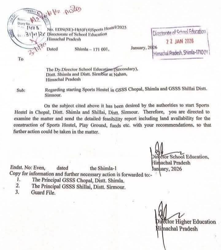 शिलाई को स्पोर्ट्स हॉस्टल की सौग़ात, कांग्रेस और भाजपा में श्रेय लेने की होड़