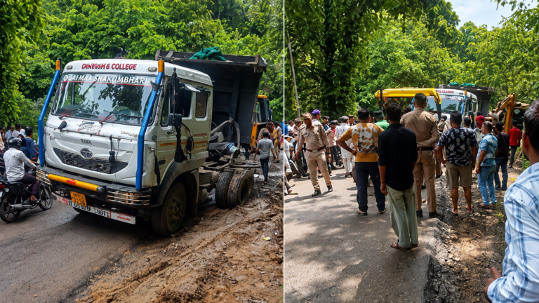 NH पर ट्राला तिरछा खड़ा कर लगाया जाम, चालक पर केस, 22 हजार का चालान